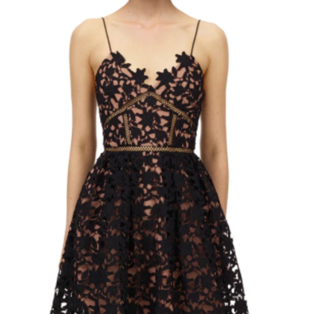 Azalea Self Portrait Black Midi Dress